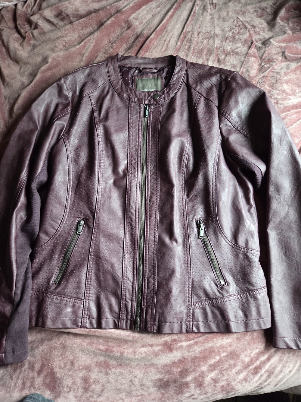 Maurices Plum Faux Leather Moto Jacket XL